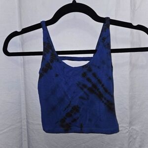 G203. Tie Dye Jersey-knit Tank Bra in Blue/Black - Size Fits Most